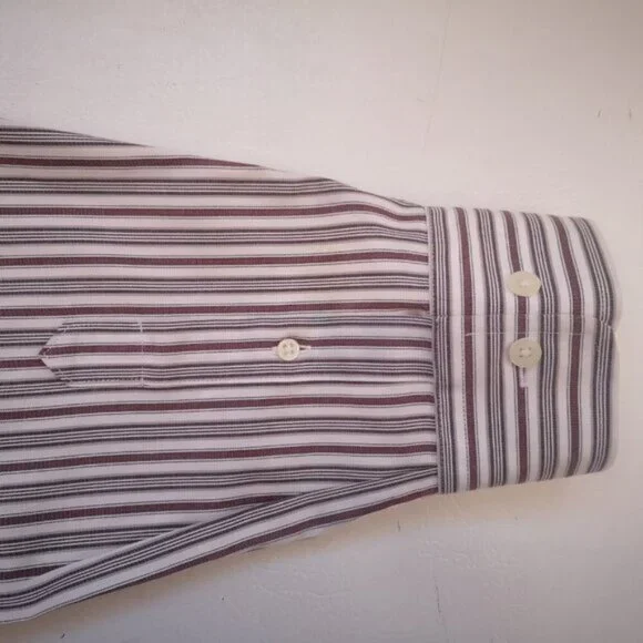 Eddie Bauer Relaxed Fit Mens Size XL Wrinkle Resistant Striped Shirt - Picture 6 of 12